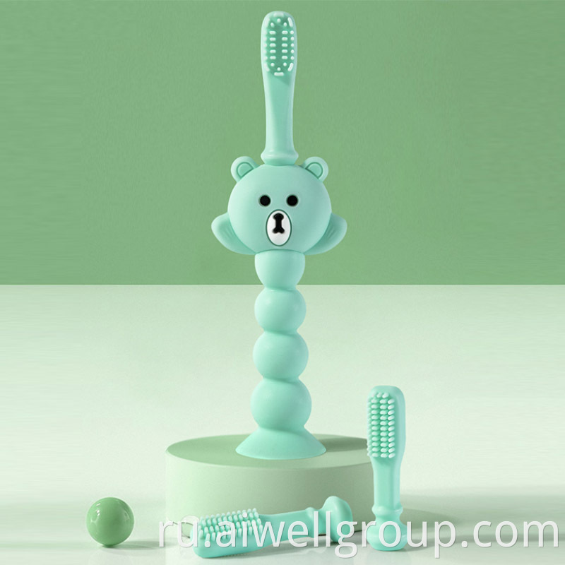 silicone training teething toothbrush